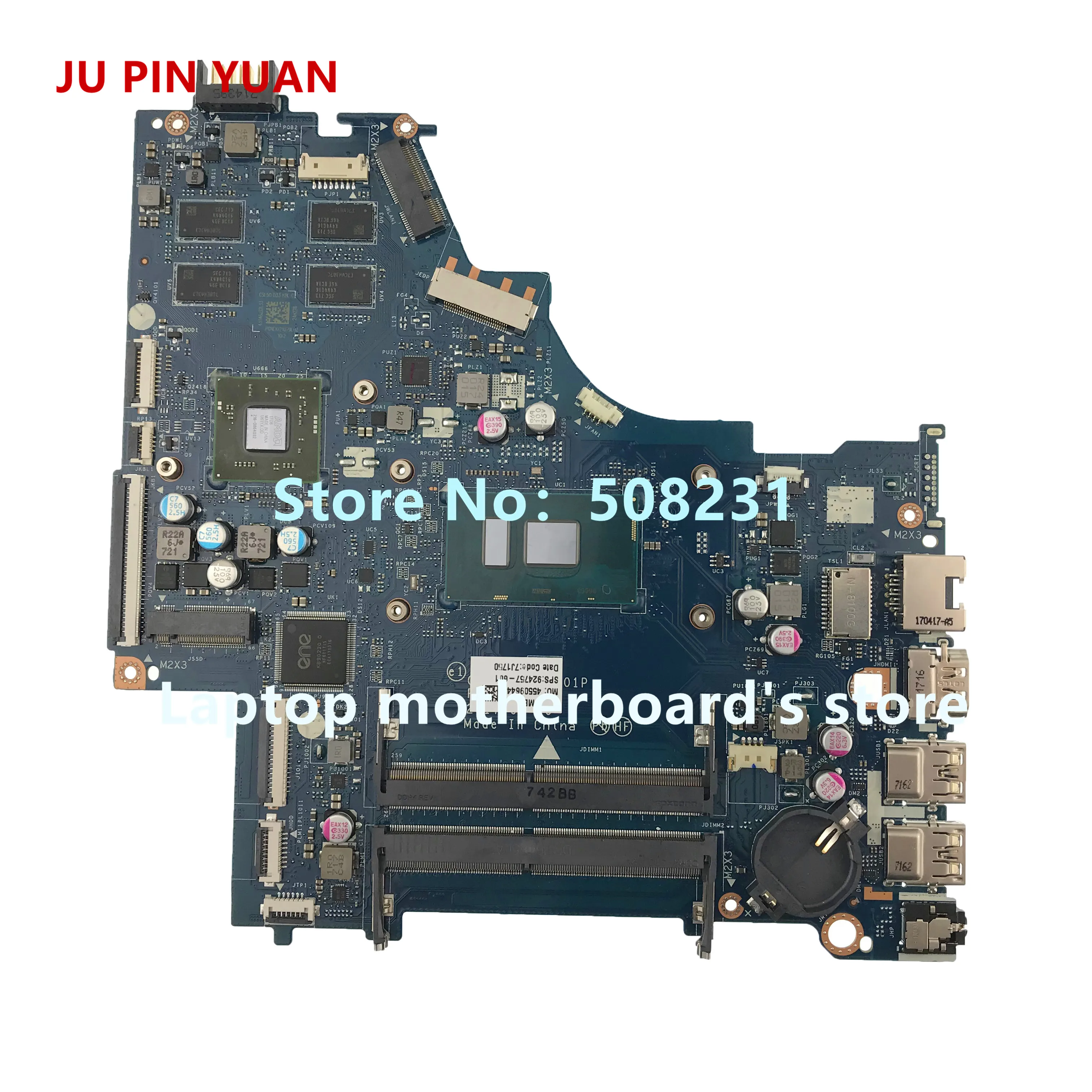 JU PIN YUAN 925525-601 0P2 DA00P2MB6D0 Laptop motherboard For HP 240 G6 Laptop 14-BW Notebook PC E2-9000 fully Tested