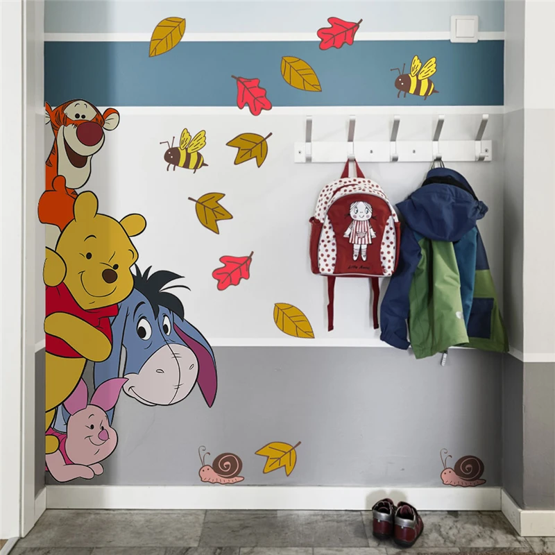 

cartoon winnie pooh bee wall stickers for kids rooms bedroom home decora disney animals wall decals pvc mural art diy posters