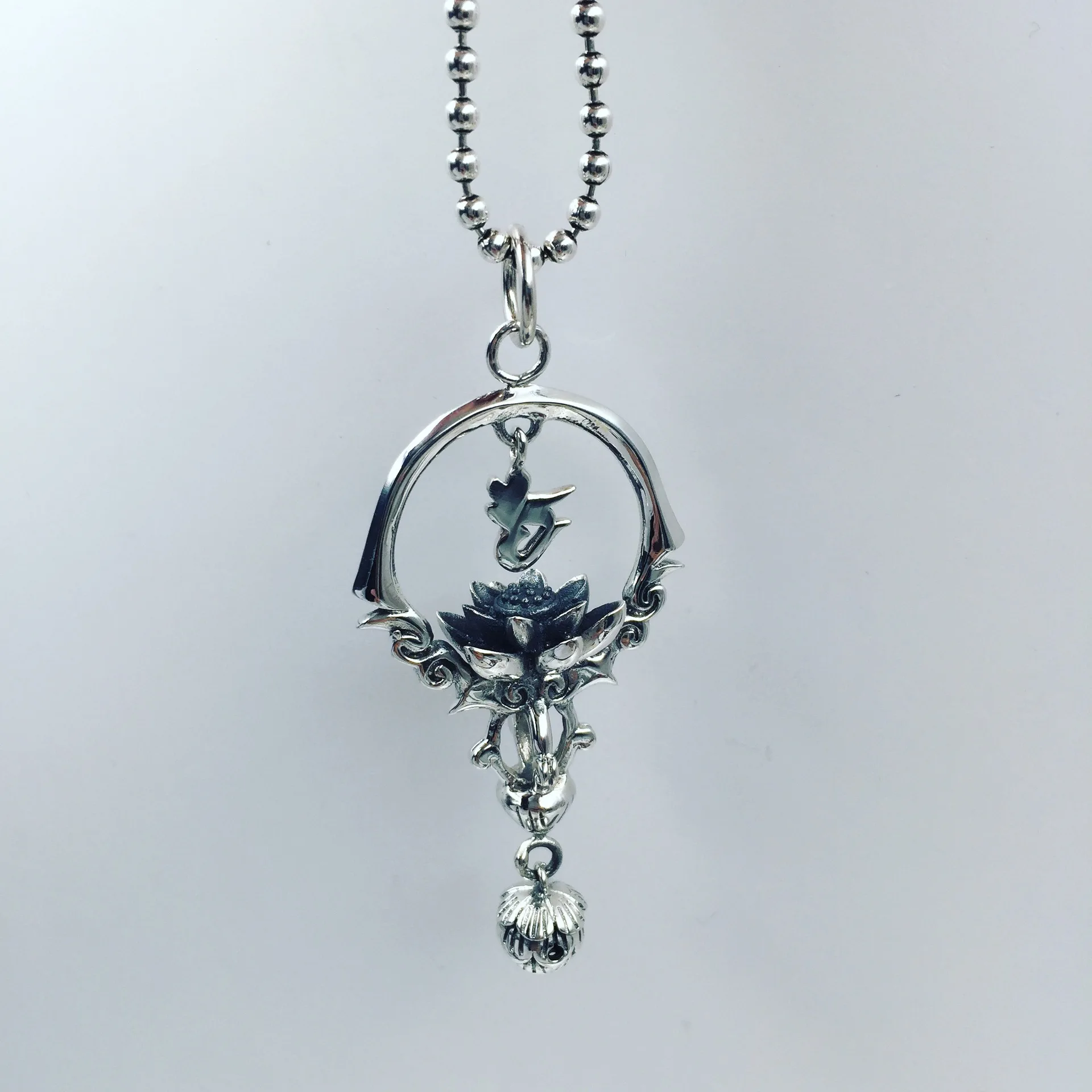Подвеска в виде лотоса из стерлингового серебра 925 пробы|silver pendant|lotus pendantpendant silver |
