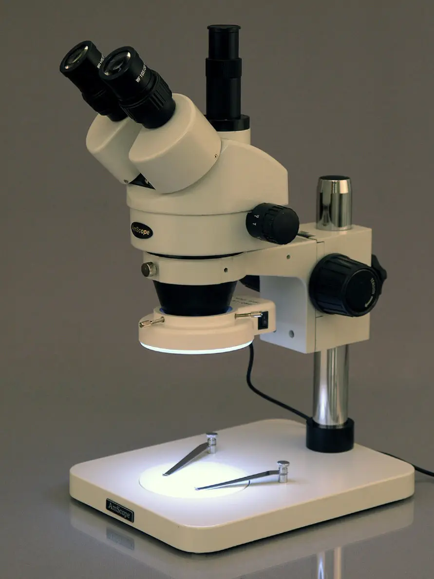 AmScope 3.5X-90X 144-светодиодный зум стерео микроскоп цепь пайка + 9MP цифровая камера |