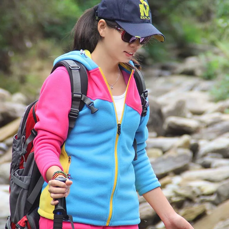 Autumn Winter Women Outdoor Fleece Jacket Windproof Thermal Hooded Coats Leisure Sports Camping Hiking Skiing |