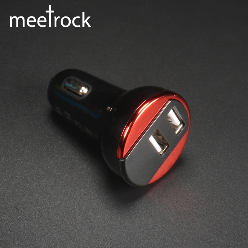 Двойная железная металлическая зарядка для автомобиля со светодиодным дисплеем