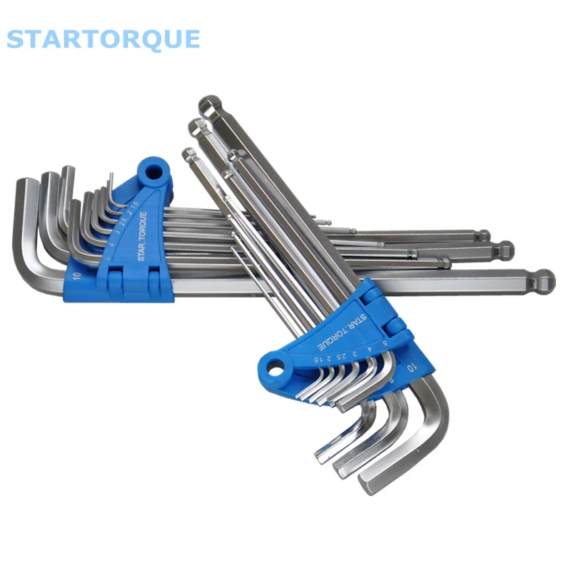 STARTORQUE 9 шт. высокохромованадиевая сталь L-образный шестигранный ключ инструменты
