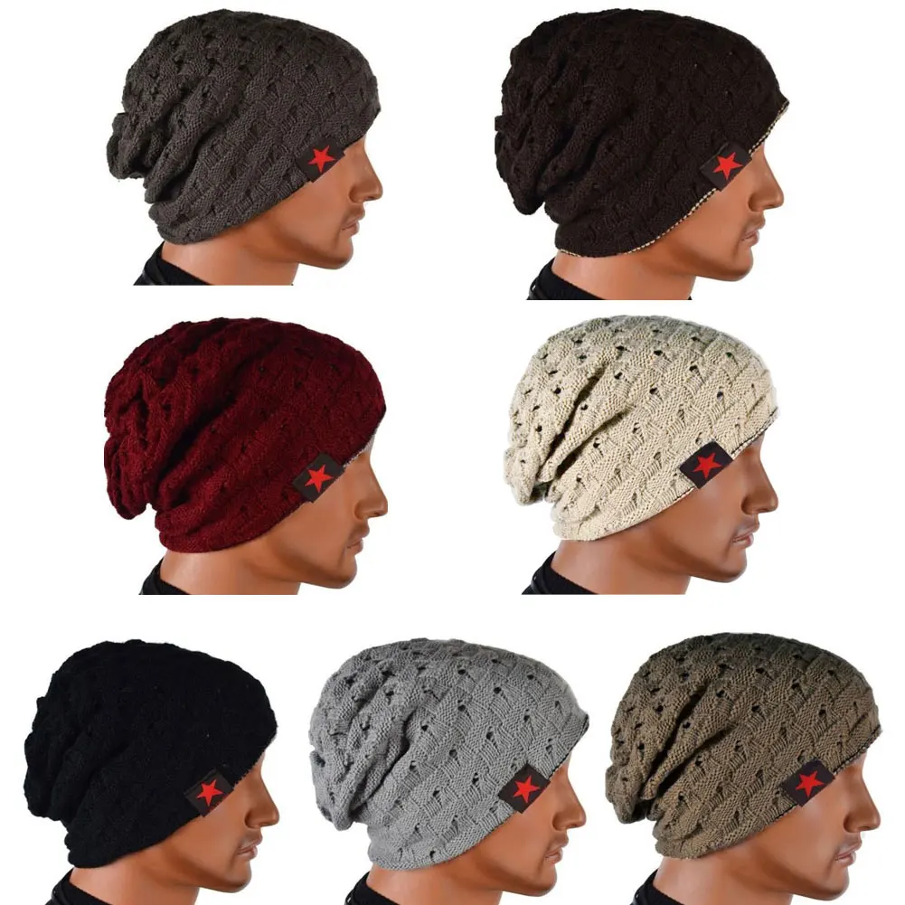 Новая модная Мужская Вязаная Шапка-бини двусторонняя мешковатая шапка с черепом