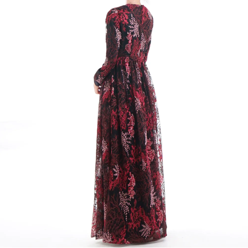 2019 Новый мусульманское платье Для женщин 3D вышивка Ислам Костюмы длинные Абаи