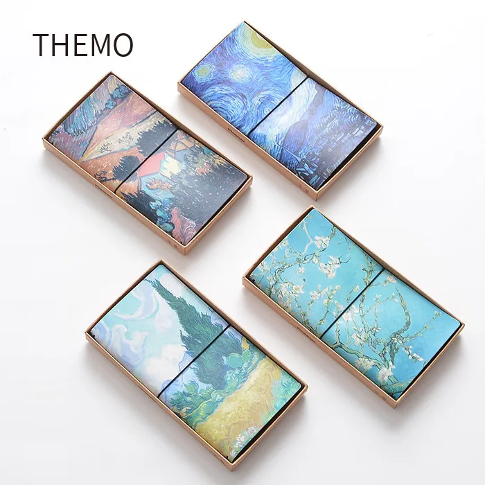 

PU Leather Cover Planner Notebook Van Gogh Travel Journal Diary Book Exercise Composition Binding Note book Notepad Gift 2019