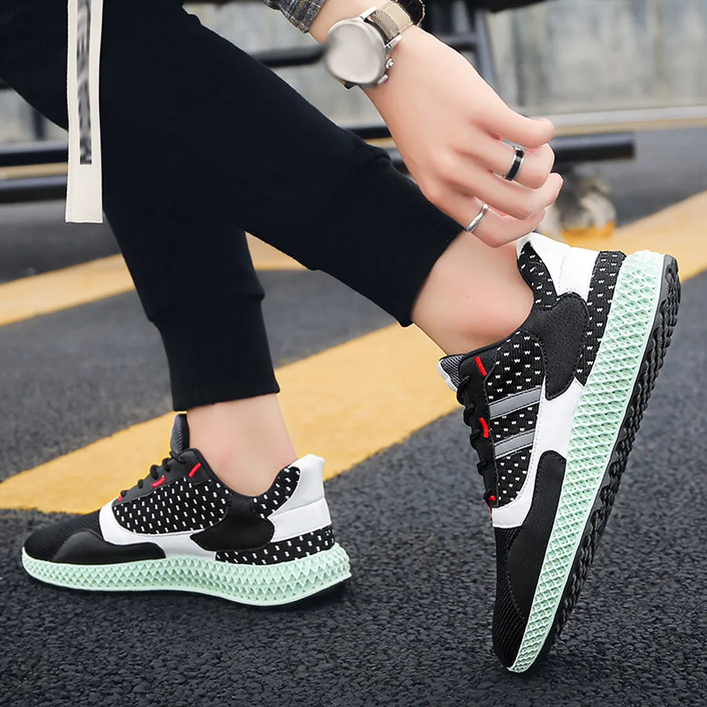 2019 Новая повседневная обувь Мужская дышащая цветная летняя сетчатая кроссовки