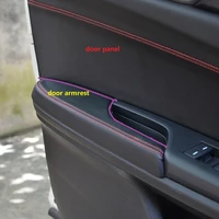 4pcs microfiber leather interior door handle panel guards center armrest covers trim for honda civic 10th gen 2016 2017
