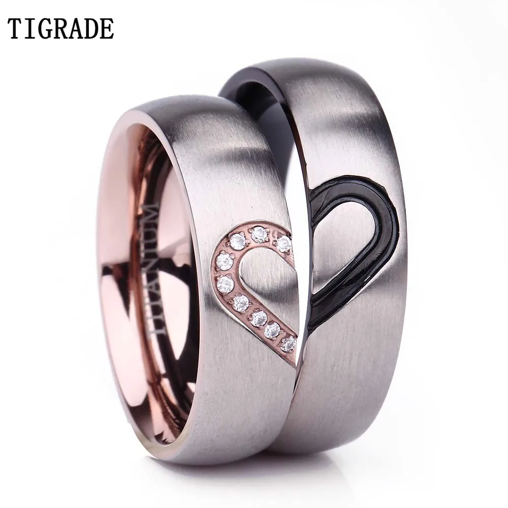 1 шт. титановые кольца с инкрустацией в форме сердца|titanium ring|couple ringsring for |