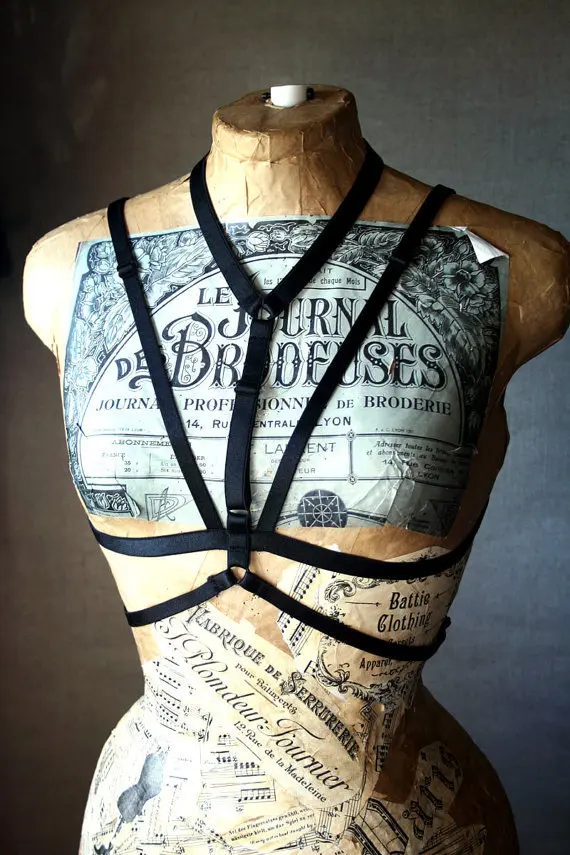 

2017 new pastel goth collar bust chest bondage bra bondage lingerie top black retail