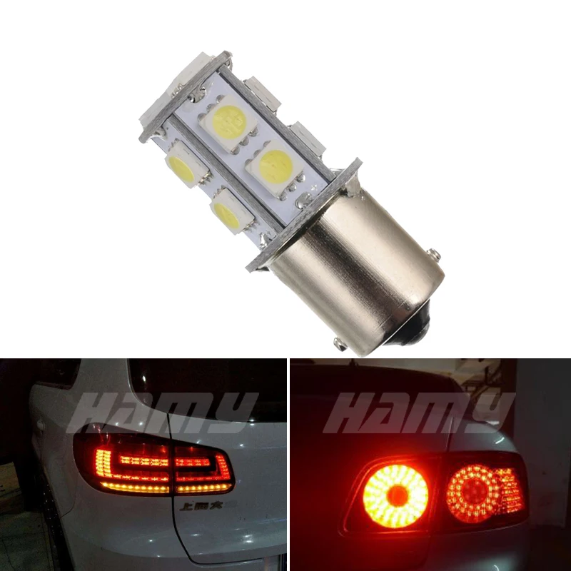 1х P21W BA15S 1156 Bay15d 1157 Автомобильный светодиодный сигнальная Поворотная лампа светильник авто тормоз стояночный задний фонарь супер яркий Клин Сторона белый красный