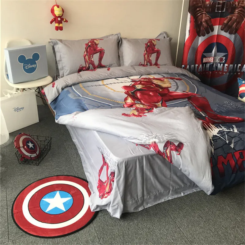 3D marvel Железный человек Квин-сайз стеганое одеяло размеры: комплект для обычной