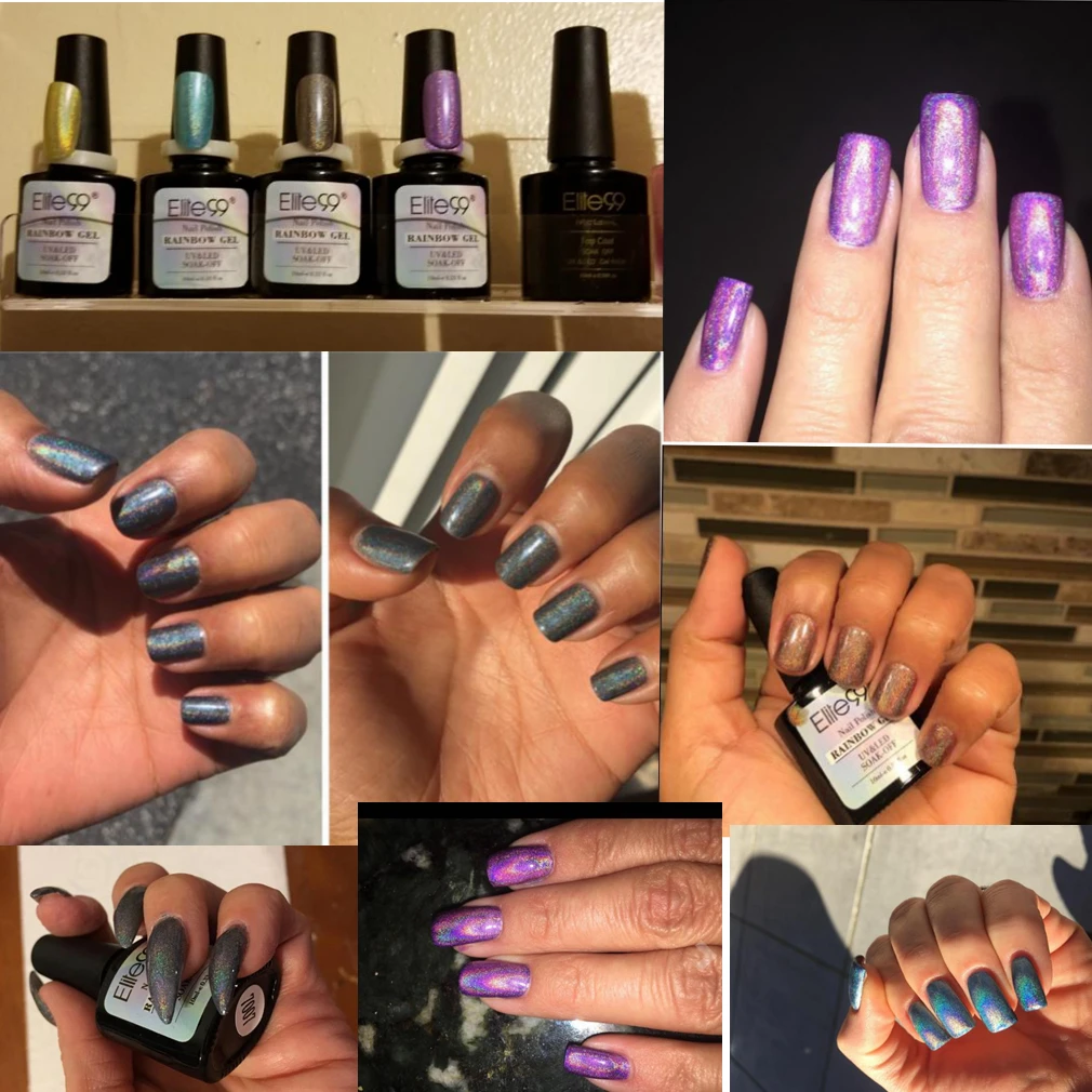 

Elite99 10ml 4pieces/lot Rainbow Gel Polish with Metallic Top Coat UV LED Gel Nail Polish Nail Art Semi Permanent Gel Lacquer