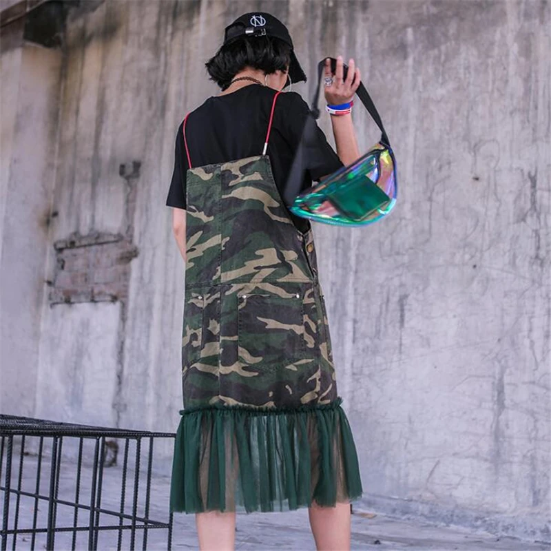 Летнее повседневное платье новое женское армейское зеленое камуфляжное на