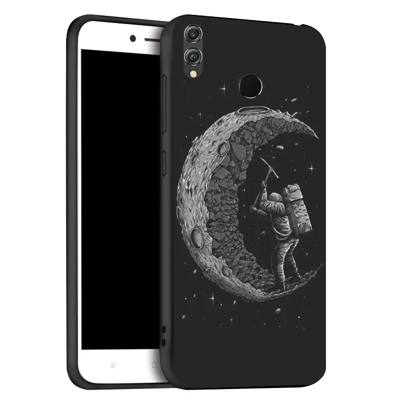 Чехол для huawei Honor 8X 8A 9 10 Lite чехол s Space Moon Astronaut, чехол для телефона huawei Honor 7C 7A Pro, чехол-бампер
