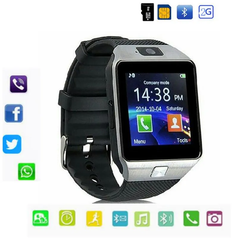 Bluetooth DZ09 Смарт-часы Поддержка 2G SIM Max 8G TF карта камера для Android Apple IOS Дети женские