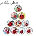 Новинка, божья коровка, пчела, пчела, моль, 10 шт., 12 мм18 мм20 мм25 мм30 мм, круглые стеклянные аксессуары для демонстрации кабошона с плоской спинкой