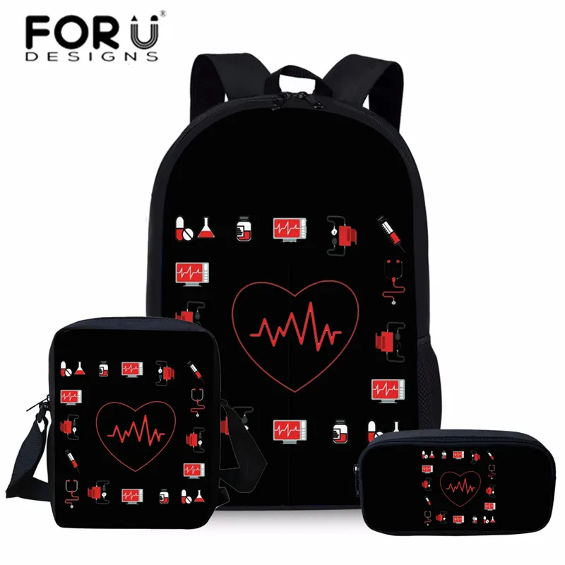 Школьные ранцы FORUDESIGN для детей с принтом сердца портфель начальной школы