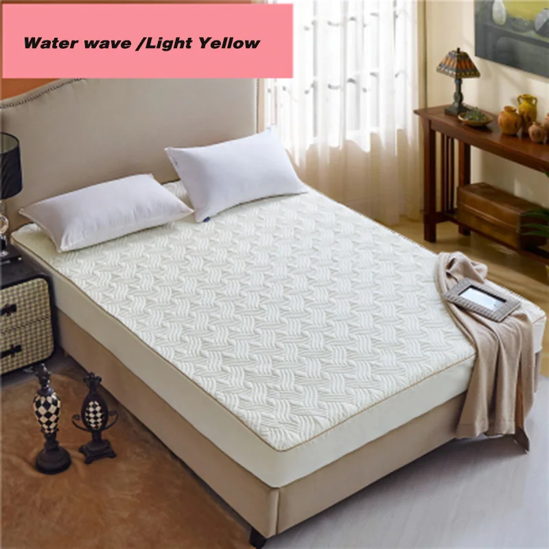 Water light yellow Хлопок все включено чехол Съемная Молния анти-клещи матрас кровать мягкий стеганый кровать матрас покрытие Нескользящая пыль мягкий коврик - Цвет: Water light yellow