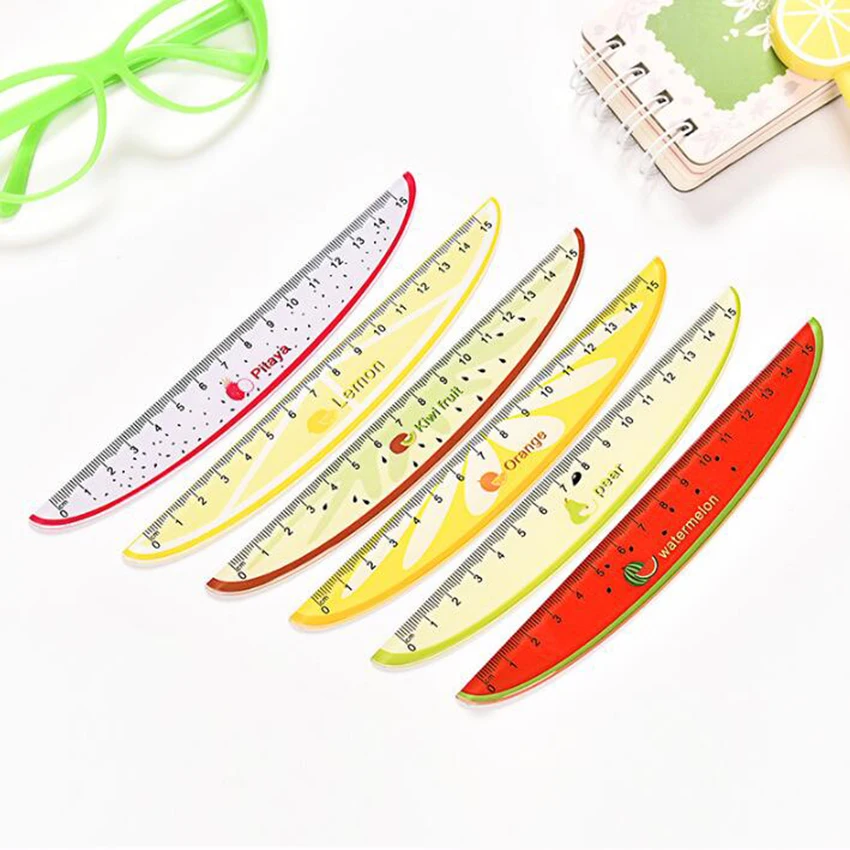 

1 PC 15cm Stationery Cute Fruit Shape Cartoon Plastic Ruler Student Kawaii Gift Ruler Office Gift Stationery