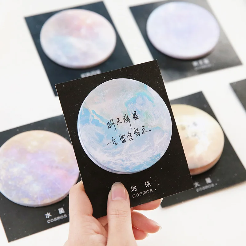 30 Pcs Starry Sky memo pad Post It Note Moon Mercury Pluto Earth Sticky Notes for student Cute Planner Stickers Self-Adhesive | Канцтовары