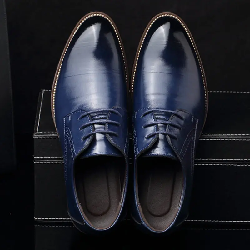 Genuine Leather Men's Dress Shoes British Style Fashion Lace Up Formal Oxford Classic Gentleman Plus Size 37-47 | Обувь