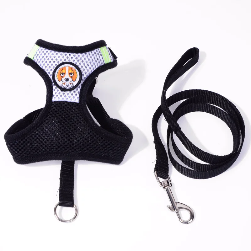 Летний дышащий собачий поводок и набор нагрудный ремень сэндвич двойной слой