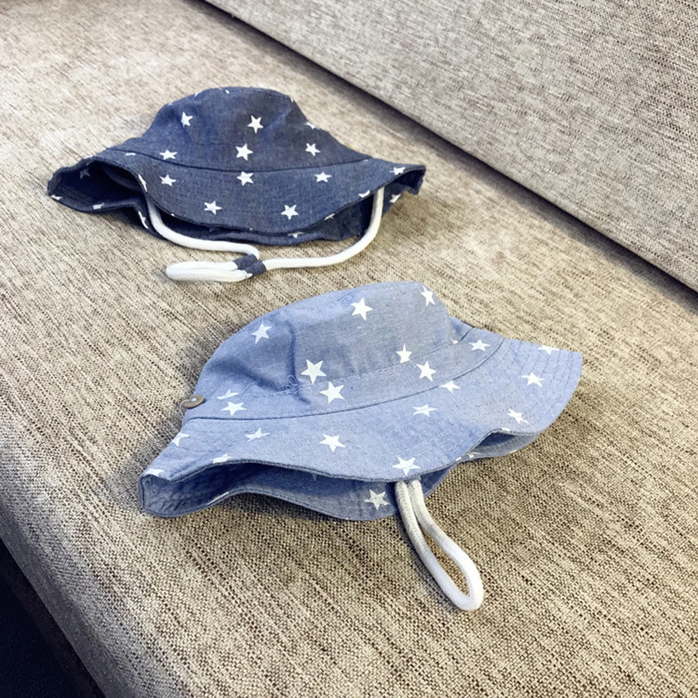 Baby Soft Denim hat 2020 Fashion Cotton Summer Sun Hat Infant Boys Girls Bucket Star cowboy Tractor Caps | Детская одежда и обувь