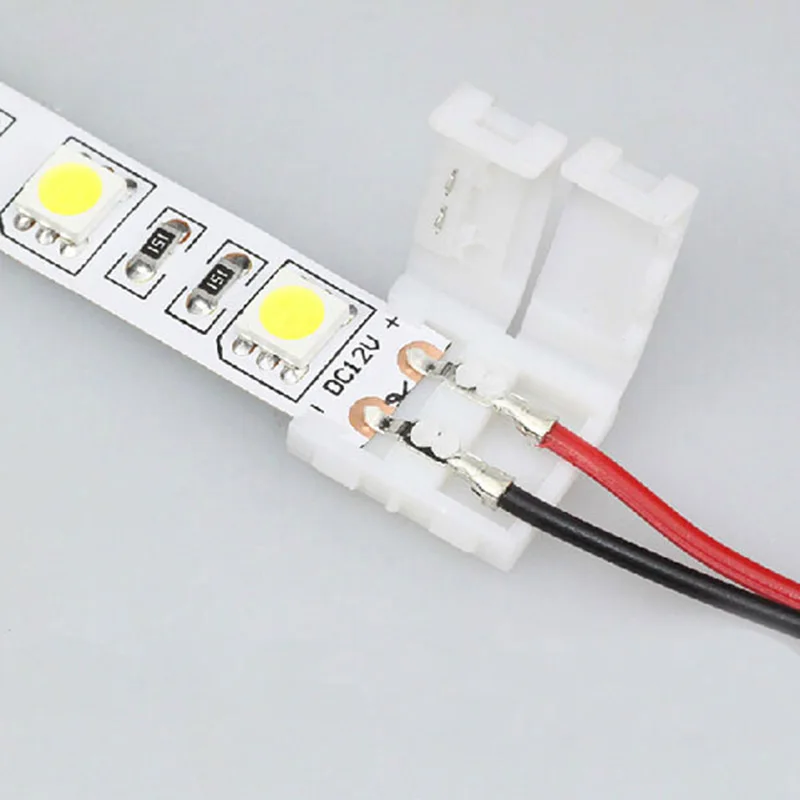 5 шт./лот 8 мм 2pin Светодиодная лента разъем для платы PCB провод 3014/3528/2835/5630 SMD
