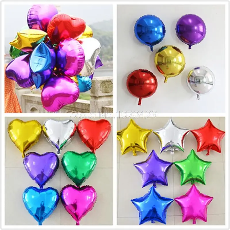 1 шт. 10 дюймов Сердце Звездные воздушные фольгированные шары для свадьбы дня