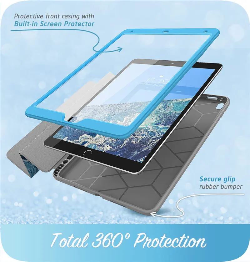 For ipad Air 3 Case iPad Pro 10.5 Case i-Blason Cosmo Marble Trifold Stand Case with Auto Sleep/Wake& Built-in Screen Protector