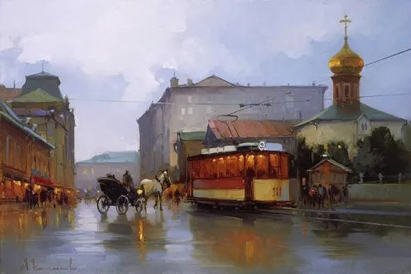 Расписанную импрессионистов улице пейзажи маслом на холсте современного