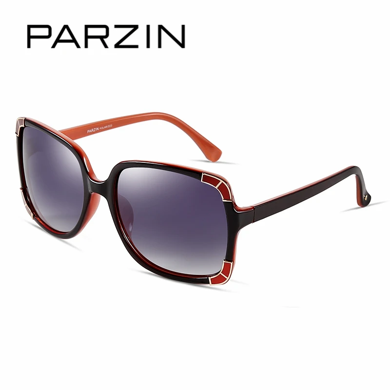 Женские поляризованные солнцезащитные очки PARZIN, бренд Elegant New Fashion Shield Защита от ультрафиолетовых лучей 400 Квадратная рамка высокого качества 9276 - Цвет линз: ORANGE COFFEE