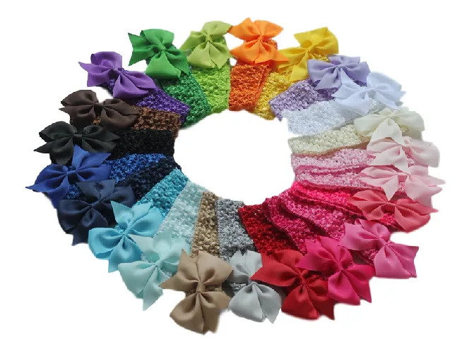 2018 Новые Детские аксессуары повязка на голову с кружевным бантом вязаные