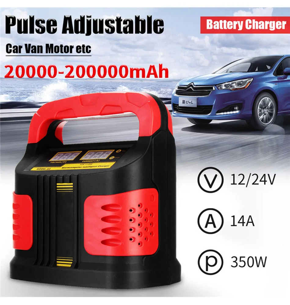 12 V 24 V ЖК-дисплей автомобиля мотоцикла лодка свинцово-кислотной аккумуляторной Батарея Зарядное устройство герметичный AGM гель без технического обслуживания авто 12 Вольт 24 V 120AH 100AH