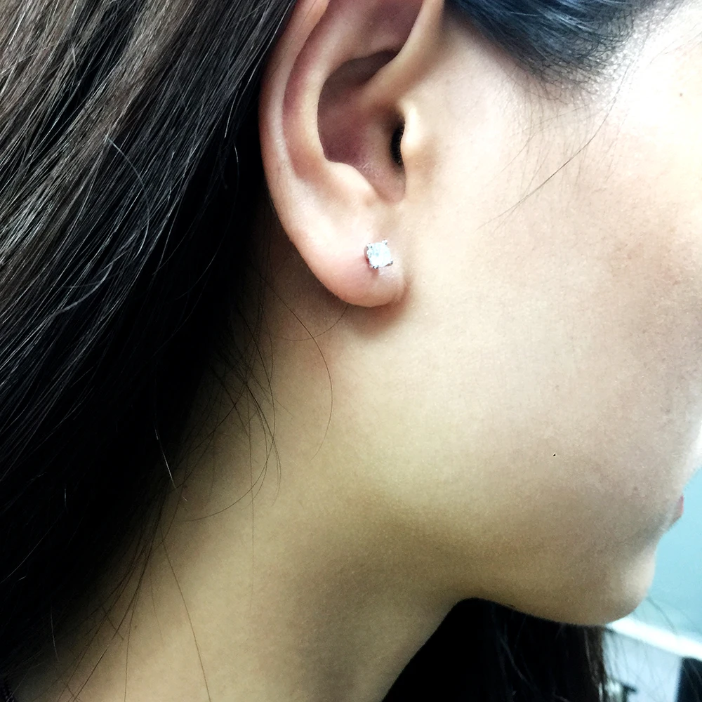 Женские серьги с муассантом классические серьги-пусеты из стерлингового серебра