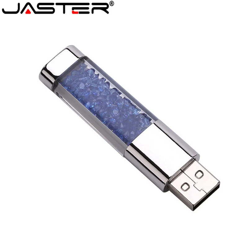 

JASTER Crystal gift USB Flash Drive transparent pendrive 4GB 8GB 16GB 32GB 64GB memory stick usb creativo U disk free shipping
