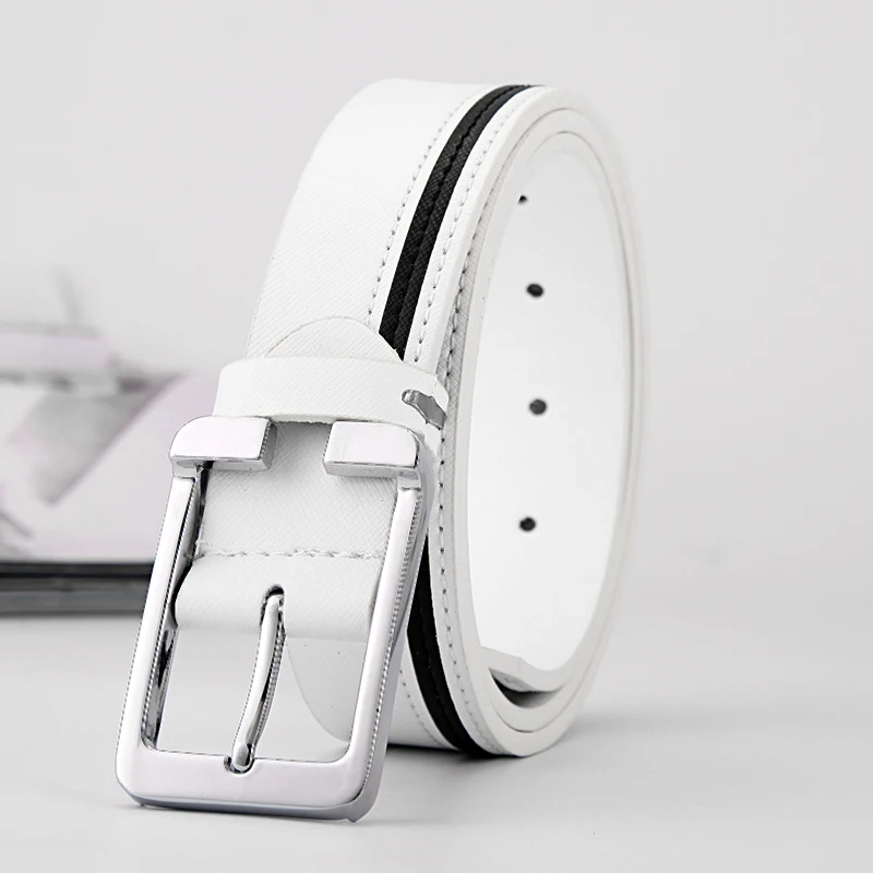 Мужской ремень из искусственной кожи [DWTS] черный брендовый Роскошный пояс