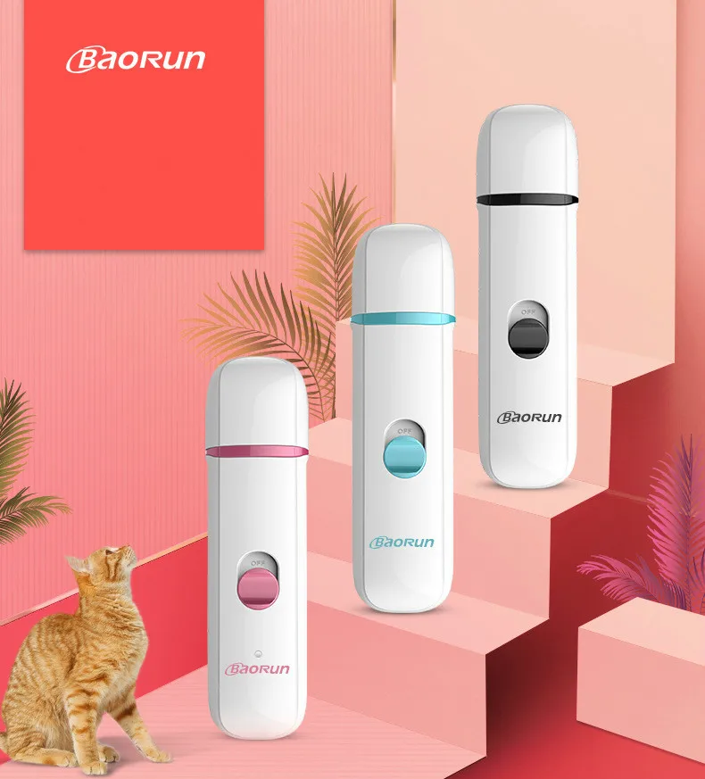 Baorun USB электрическая точилка для ногтей для собак и кошек Автоматическая шлифовальная машина для ногтей профессиональный триммер Уход за ногтями уход за ногтями