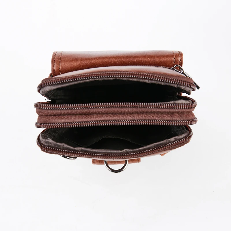 

Genuine Leather Men Small Fanny Messenger Shoulder Bag Hip Bum Purse Fashion Male High Quality Oil Wax Cowhide Waist Pack Bags