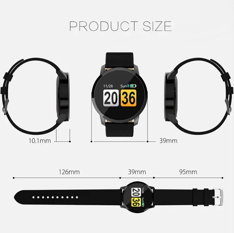 Bluetooth Q8 Смарт часы OLED цветной экран Smartwatch для женщин и мужчин Мода фитнес трекер