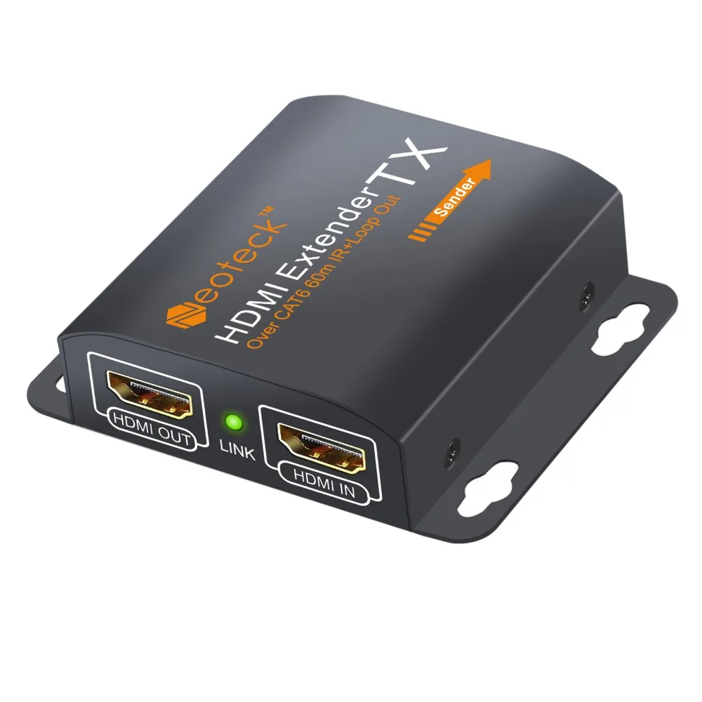 Neoteck HDMI удлинитель с 2 портами HDMI разветвитель 1080p расширение 60 м RJ45 передатчик TX/RX с ИК дистанционным кабелем поддержка CAT6/CAT7