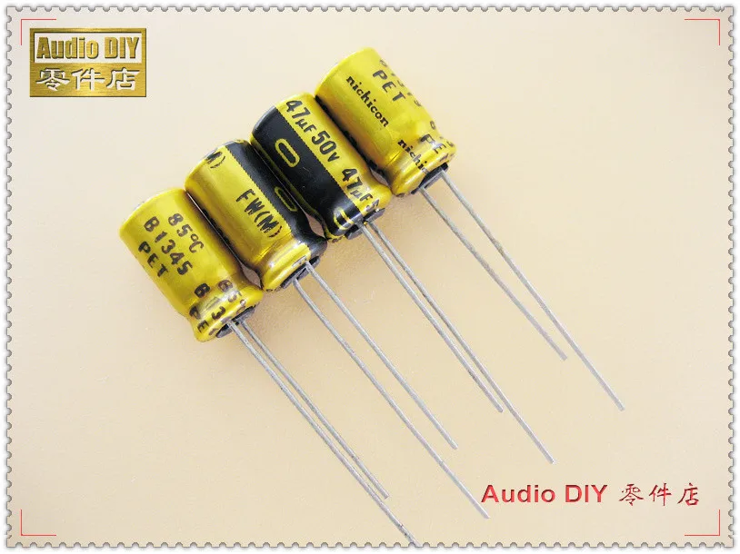 

50pcs Nichicon FW Series 47uF/50V Audio Electrolytic Capacitor
