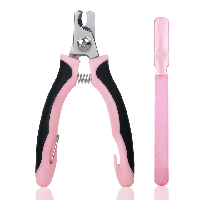 Pink S Профессиональные безопасные кусачки для ногтей из нержавеющей стали для больших собак, кошек, домашних животных, ножницы для ухода за ногтями - Цвет: Pink S
