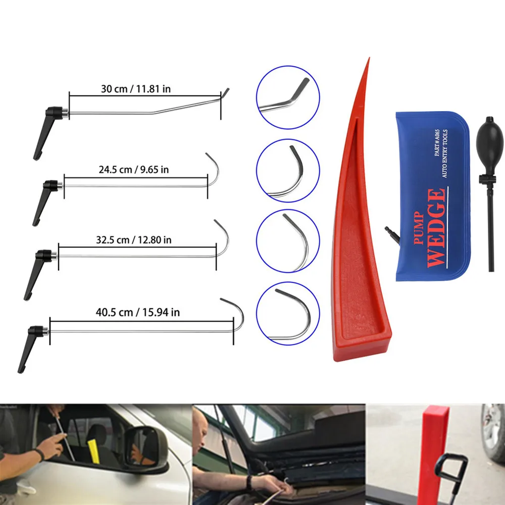 Newly Design Rods Set of Tools Hook Tool with pum wedge Push Rod best hook Paintless Dent Repair 4pc newly design rods set of tools hook tool push rod best hook paintless dent repair
