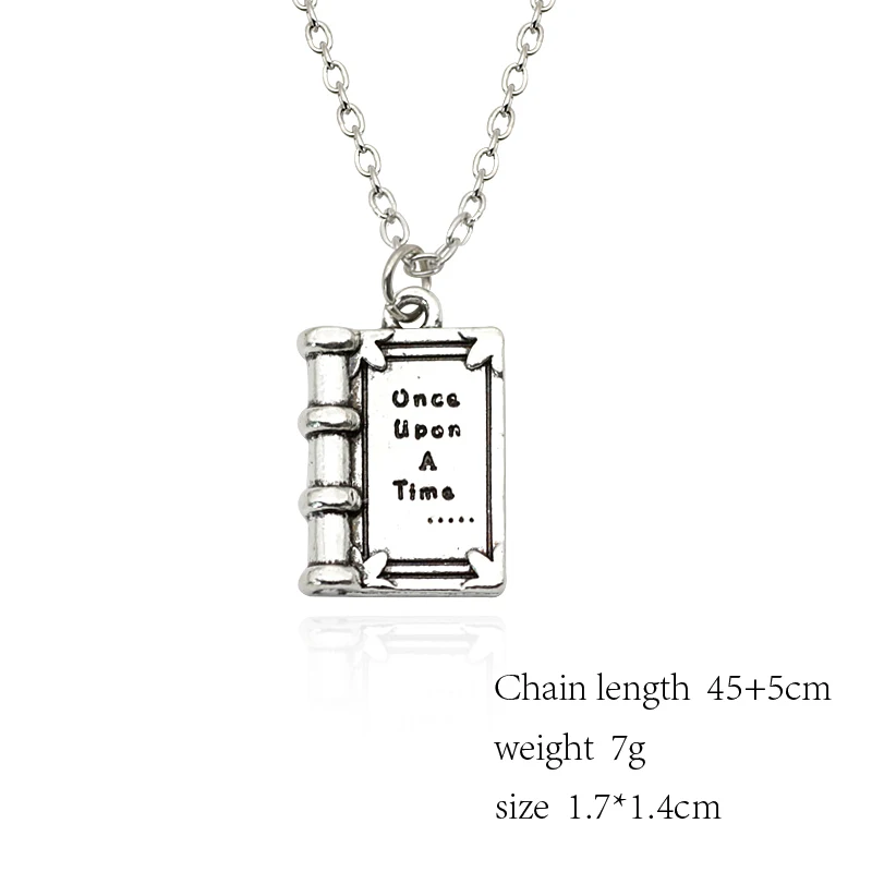 

Fashion 3D Mini Fairy Tales Book Charm Pendants Necklace Carved "once upon A Time" Magic Book Necklaces For Children Collier