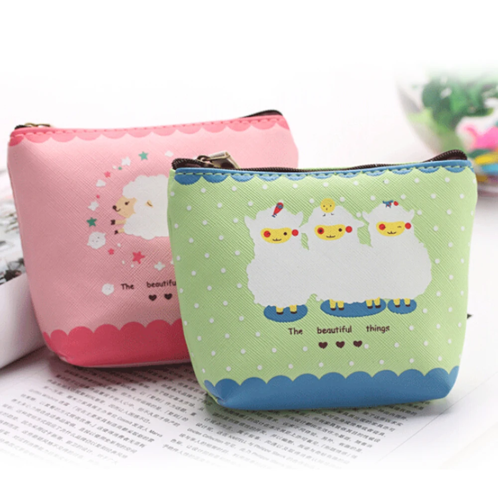 Детский кошелек для монет девочек чехол на молнии с изображением животных овец