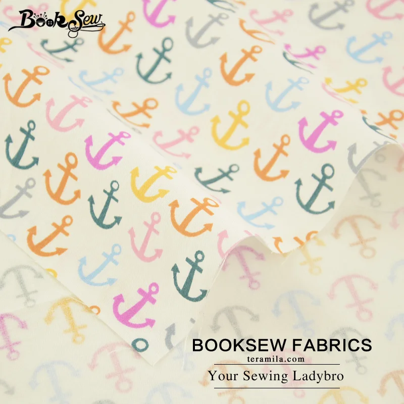 Booksew Вышивание ткани яркий Цвет якорь 100% хлопок саржа Ткань для ребенка beding кукла