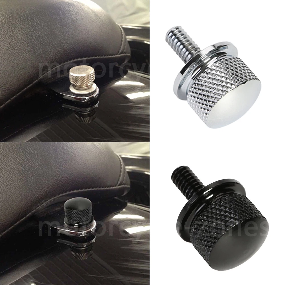 Алюминий в байкерском стиле черного цвета и хром 1/4 ''Knurled сзади шуруп