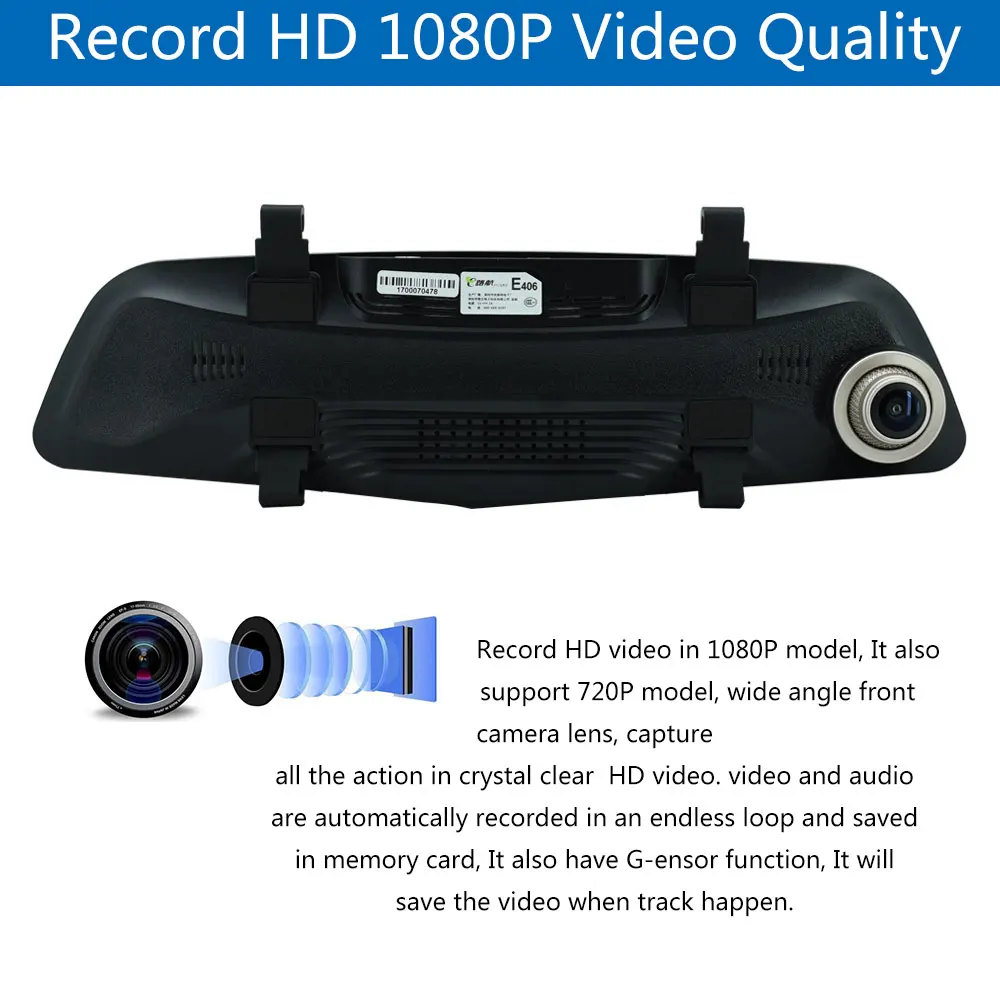H320 Car Camera Recorder Mirror Registrator 5&quot IPS with Cycle Recording Full HD 1080P Dash Cam DVR Video Super G-sensor | Автомобили и
